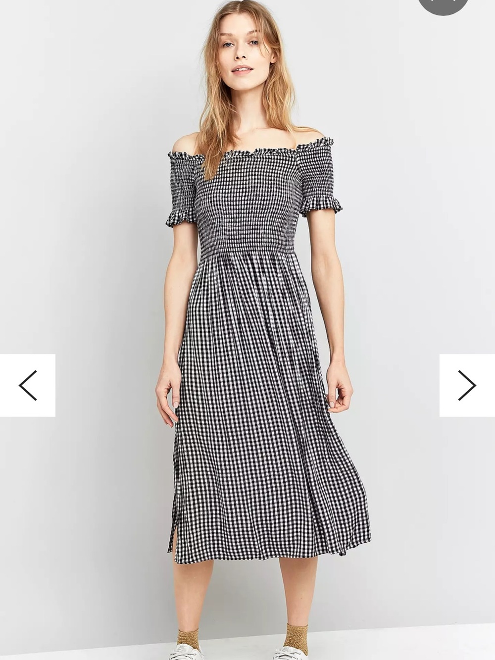 Urban Outfitters Kimchi Blue Picnic Gingham Midi Dress in Black and White